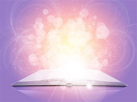 story book nobody - Old open book with magic light and falling stars. Dark background Stock Photo - Budget Royalty-Free & Subscription, Code: 400-07632073