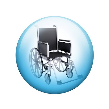 simsearch:400-07627530,k - Black wheelchair. Spherical glossy button. Web element Foto de stock - Super Valor sin royalties y Suscripción, Código: 400-07632097