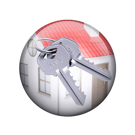 simsearch:400-07558184,k - Two metal keys with house. Spherical glossy button. Web element Stock Photo - Budget Royalty-Free & Subscription, Code: 400-07632116