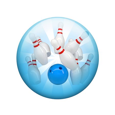 simsearch:400-07632086,k - Bowling ball and skittles. Spherical glossy button. Web element Stock Photo - Budget Royalty-Free & Subscription, Code: 400-07632120