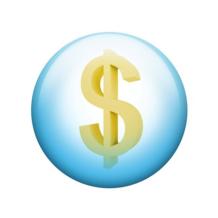 simsearch:400-07558184,k - Dollar symbol. Spherical glossy button. Web element Stock Photo - Budget Royalty-Free & Subscription, Code: 400-07632130