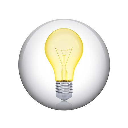 simsearch:400-07632086,k - Light bulb. Spherical glossy button. Web element Stock Photo - Budget Royalty-Free & Subscription, Code: 400-07632148