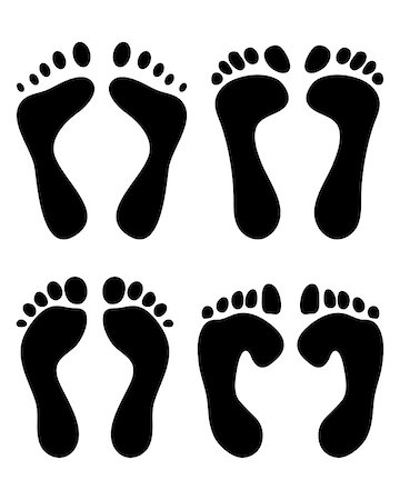 simsearch:400-06200030,k - Black prints of human feet, vector illustration Stock Photo - Budget Royalty-Free & Subscription, Code: 400-07632161