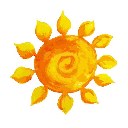 simsearch:400-07614613,k - Watercolor Sun, Vector Illustration Stockbilder - Microstock & Abonnement, Bildnummer: 400-07632211