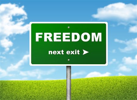 simsearch:400-07677344,k - Road sign. Pointer to the right FREEDOM. Choice concept Stock Photo - Budget Royalty-Free & Subscription, Code: 400-07632288