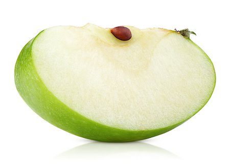 simsearch:400-05265200,k - Green apple slice isolated on white background Photographie de stock - Aubaine LD & Abonnement, Code: 400-07632295