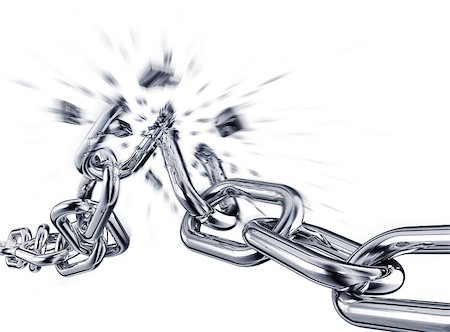 3d rendering of a broken chain Stock Photo - Budget Royalty-Free & Subscription, Code: 400-07632484
