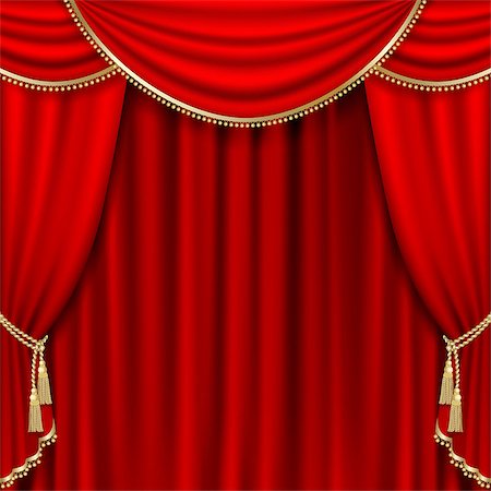 simsearch:400-04403800,k - Theater stage  with red curtain. Clipping Mask. Mesh. Photographie de stock - Aubaine LD & Abonnement, Code: 400-07632517