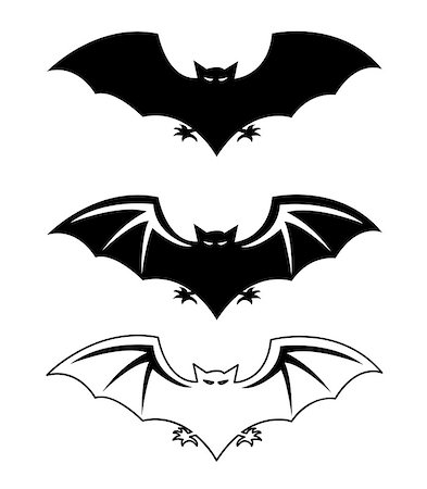 Bats silhouettes Halloween vector illustration Stock Photo - Budget Royalty-Free & Subscription, Code: 400-07632796