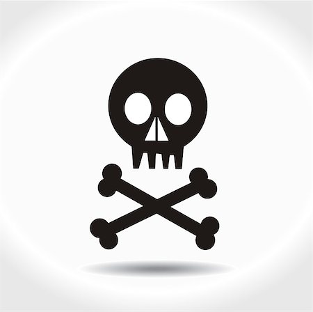 simsearch:400-05358582,k - Black vector skull with crossed bones Stock Photo - Budget Royalty-Free & Subscription, Code: 400-07632790