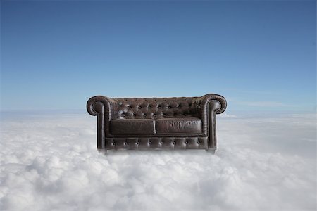 Leather sofa on some clouds Stock Photo - Budget Royalty-Free & Subscription, Code: 400-07632855
