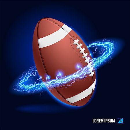 Ball for American football in blue flashes and lighting circle Stock Photo - Budget Royalty-Free & Subscription, Code: 400-07632966