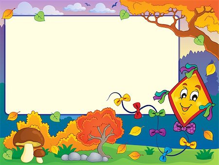 simsearch:400-07052410,k - Autumn frame with kite 1 - eps10 vector illustration. Stockbilder - Microstock & Abonnement, Bildnummer: 400-07633110