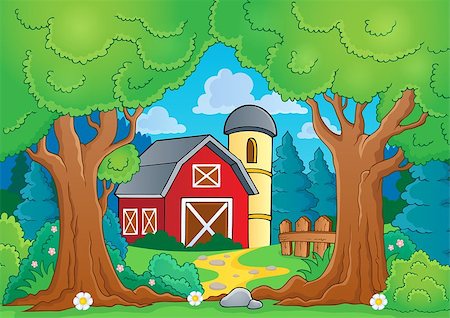 simsearch:400-08415762,k - Tree theme with farm 3 - eps10 vector illustration. Stock Photo - Budget Royalty-Free & Subscription, Code: 400-07633151