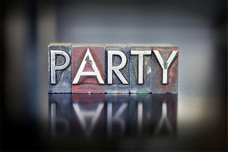 The word PARTY written in vintage lead letterpress type Stock Photo - Budget Royalty-Free & Subscription, Code: 400-07633228