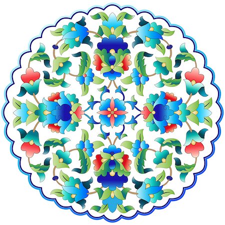 simsearch:400-07630654,k - Versions of Ottoman decorative arts, abstract flowers Photographie de stock - Aubaine LD & Abonnement, Code: 400-07633426