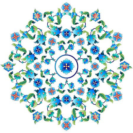 simsearch:400-07630654,k - Versions of Ottoman decorative arts, abstract flowers Photographie de stock - Aubaine LD & Abonnement, Code: 400-07633429