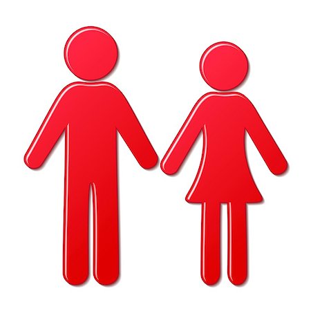 simsearch:400-05131090,k - Red vector man and woman icons isolated Stock Photo - Budget Royalty-Free & Subscription, Code: 400-07633523