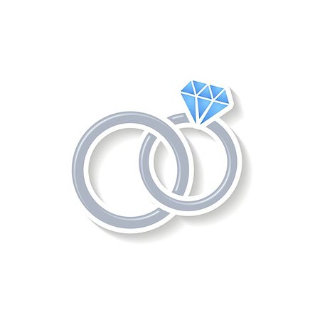 simsearch:400-07633517,k - Silver vector wedding rings icon on white background Foto de stock - Royalty-Free Super Valor e Assinatura, Número: 400-07633538