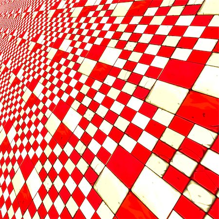 Abstract distorted red and white checkered background. Stock Photo - Budget Royalty-Free & Subscription, Code: 400-07633632