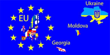 simsearch:872-08689436,k - image maps with symbols of the European Union flags on flag background with new candidates Stockbilder - Microstock & Abonnement, Bildnummer: 400-07633944