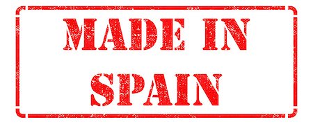 Made in Spain - inscription on Red Rubber Stamp Isolated on White. Stock Photo - Budget Royalty-Free & Subscription, Code: 400-07657221