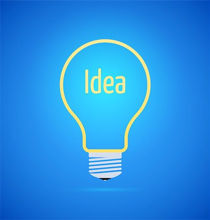 simsearch:630-01709841,k - Abstract yellow bulb icon on blue background, idea concept. Vector illustration Photographie de stock - Aubaine LD & Abonnement, Code: 400-07657872