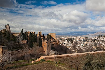 Gardens of La Alhambra in Granada, Spain Stock Photo - Budget Royalty-Free & Subscription, Code: 400-07658139