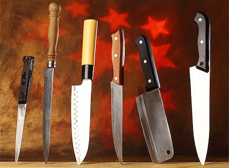 simsearch:400-05036060,k - collection of various kitchen knives Stock Photo - Budget Royalty-Free & Subscription, Code: 400-07658297