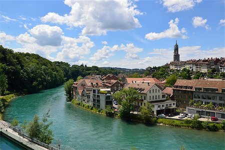 river aare - View of the old town of Bern and the Aare river, Switzerland Photographie de stock - Aubaine LD & Abonnement, Code: 400-07658398