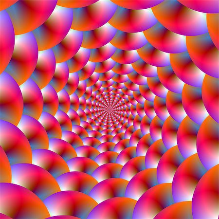 simsearch:400-06699301,k - A digital abstract fractal image with a spiral of spheres design in pink, blue, orange and violet. Stock Photo - Budget Royalty-Free & Subscription, Code: 400-07658586