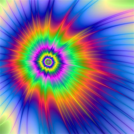 simsearch:400-06067180,k - A digital abstract fractal image with a tie dye design in blue, orange, green, pink and yellow. Foto de stock - Super Valor sin royalties y Suscripción, Código: 400-07658772