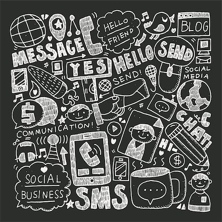 doodle communication background Stock Photo - Budget Royalty-Free & Subscription, Code: 400-07658835