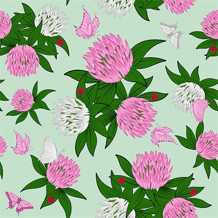 Seamless vector floral pattern. For easy making seamless pattern just drag all group into swatches bar, and use it for filling any contours. EPS 10. Stock Photo - Budget Royalty-Free & Subscription, Code: 400-07659536