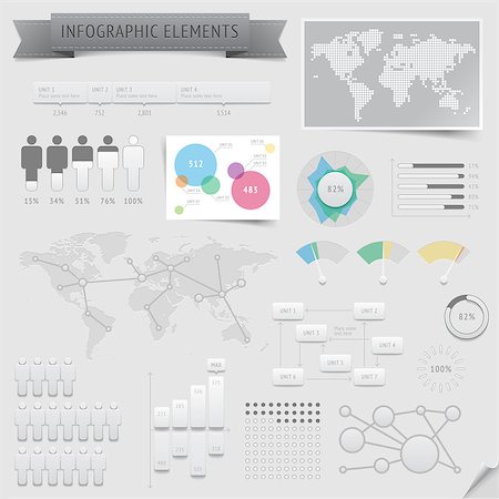 data tech world map - Infographic design elements. Vector saved as EPS-10, file contains objects with transparency (shadows etc.) Stock Photo - Budget Royalty-Free & Subscription, Code: 400-07659735