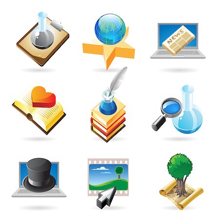 Concept icons for science and education. Illustrations for document, article or website. Vector illustration. Stock Photo - Budget Royalty-Free & Subscription, Code: 400-07659738