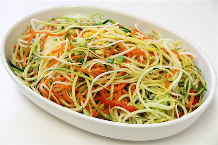 shot of vegetable noodles in a bowl on white Stock Photo - Budget Royalty-Free & Subscription, Code: 400-07659995