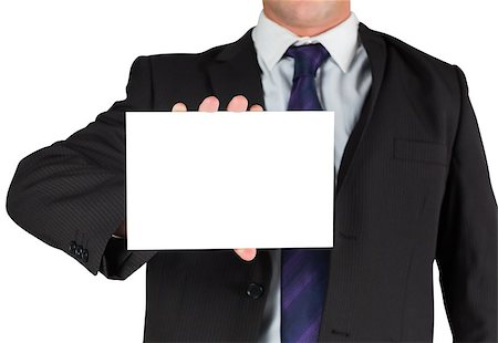 simsearch:400-07664375,k - Businessman showing blank white card on white background Foto de stock - Royalty-Free Super Valor e Assinatura, Número: 400-07664384