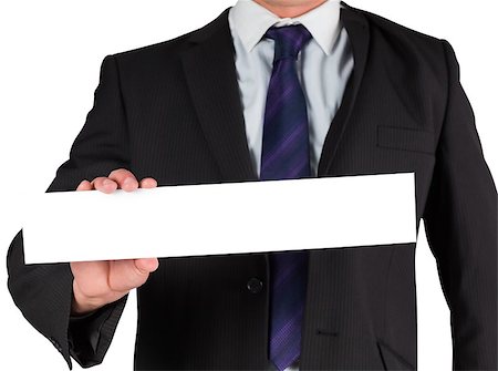 simsearch:400-07664375,k - Businessman showing blank white card on white background Foto de stock - Royalty-Free Super Valor e Assinatura, Número: 400-07664382