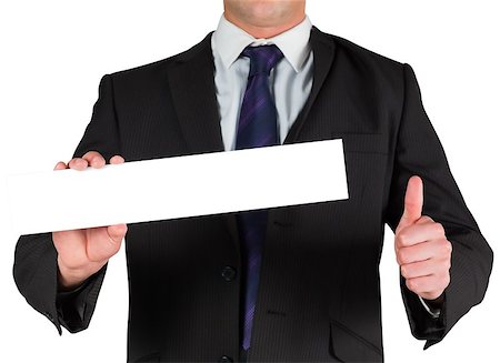 simsearch:400-07664375,k - Businessman showing blank white card on white background Foto de stock - Royalty-Free Super Valor e Assinatura, Número: 400-07664383