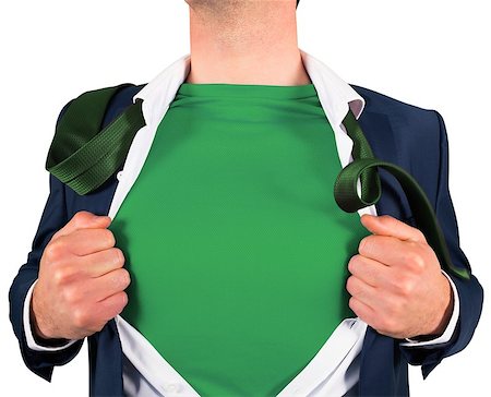 simsearch:400-07664375,k - Businessman opening shirt in superhero style on white background Foto de stock - Royalty-Free Super Valor e Assinatura, Número: 400-07664396