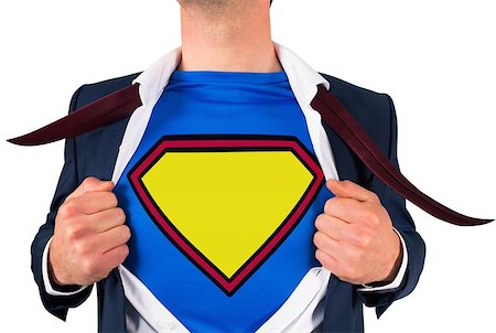 simsearch:400-07664375,k - Businessman opening shirt in superhero style on white background Foto de stock - Royalty-Free Super Valor e Assinatura, Número: 400-07664391