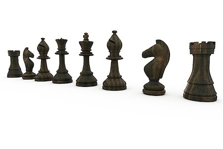 simsearch:693-03303028,k - Black chess pieces in a row on white background Photographie de stock - Aubaine LD & Abonnement, Code: 400-07664623