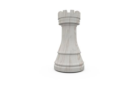 White rook chess piece on white background Foto de stock - Super Valor sin royalties y Suscripción, Código: 400-07664657