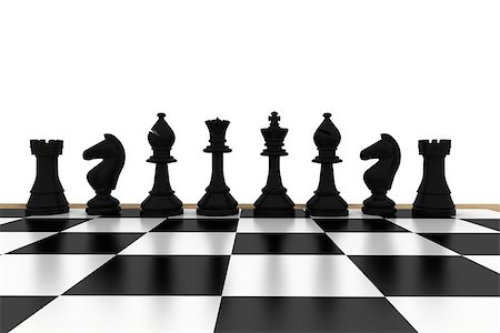 simsearch:400-06864252,k - Black chess pieces on board on white background Stock Photo - Budget Royalty-Free & Subscription, Code: 400-07664663