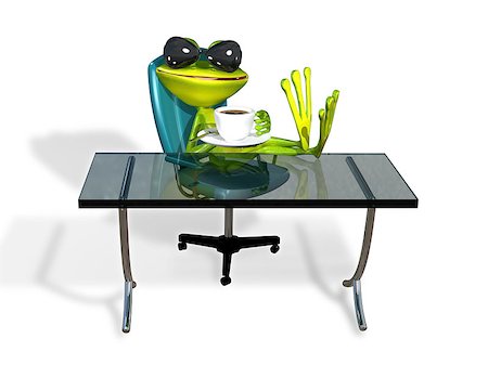 abstract illustration frog at a table with coffee Stock Photo - Budget Royalty-Free & Subscription, Code: 400-07664789