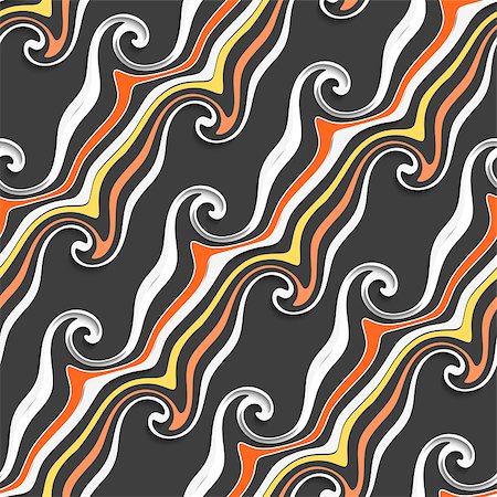 simsearch:400-07669611,k - Abstract 3d geometrical seamless background. Gray curved lines and swirls orange and yellow striped with cut out of paper effect. Stock Photo - Budget Royalty-Free & Subscription, Code: 400-07666199