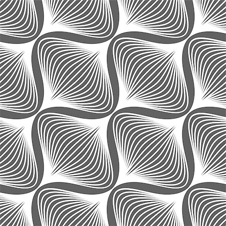 Abstract seamless background. Black and white simple wavy onion shapes pattern. Foto de stock - Super Valor sin royalties y Suscripción, Código: 400-07666190