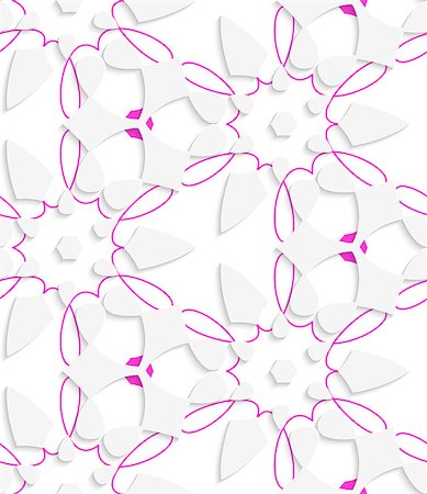 simsearch:400-07669611,k - Abstract 3d seamless background. White  geometrical floristic with purple layering pattern with cut out of paper effect. Stock Photo - Budget Royalty-Free & Subscription, Code: 400-07666217