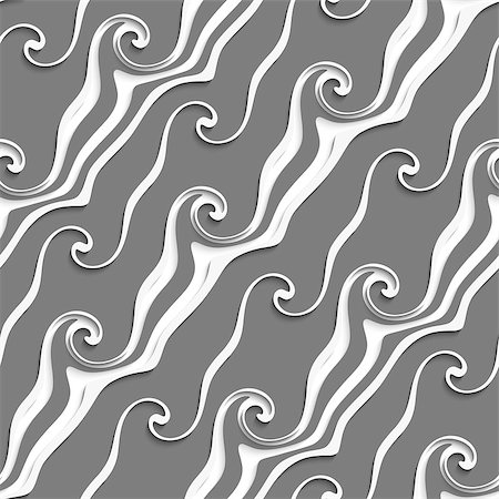 prägen - Abstract 3d geometrical seamless background. White and gray curved lines and swirls with cut out of paper effect. Stockbilder - Microstock & Abonnement, Bildnummer: 400-07666219